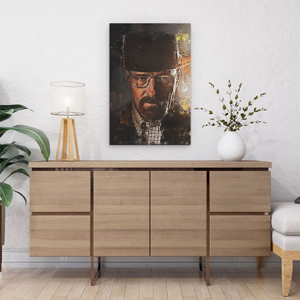 Canvas schilderij interieur Walter H. White uit Breaking Bad op Olieverf