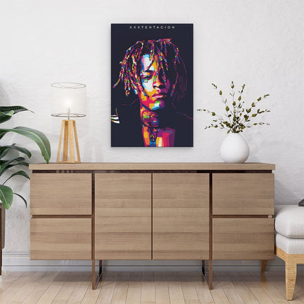 Canvas schilderij interieur XXXTentacion in Abstracte Kleuren