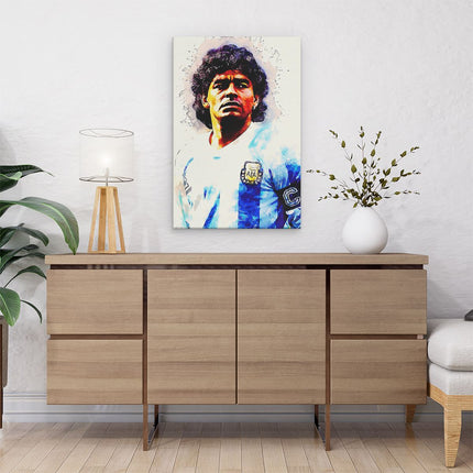 Canvas schilderij interieur Voetbalspeler Diego Maradona bij Argentinië 