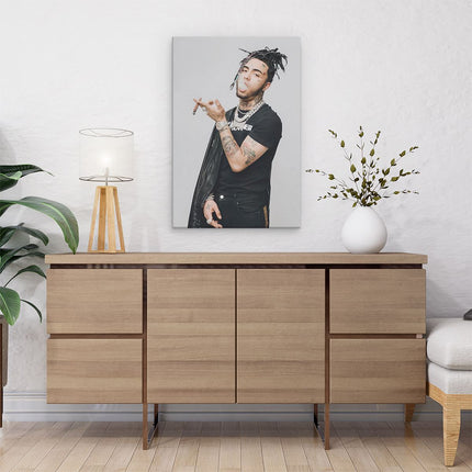 Canvas schilderij interieur Lil Pump Rookt Een Sigaar