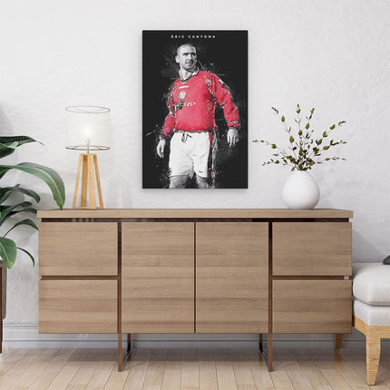 Canvas schilderij interieur Voetbalspeler Éric Cantona bij Manchester United