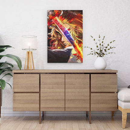 Canvas schilderij interieur Anime Karakter Kyōjurō Rengoku