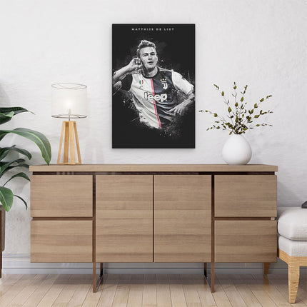 Canvas schilderij interieur Voetbalspeler Matthijs de Ligt bij Juventus