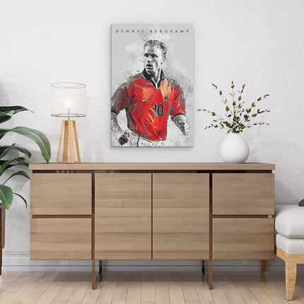 Canvas schilderij interieur Voetbalspeler Dennis Bergkamp bij Oranje