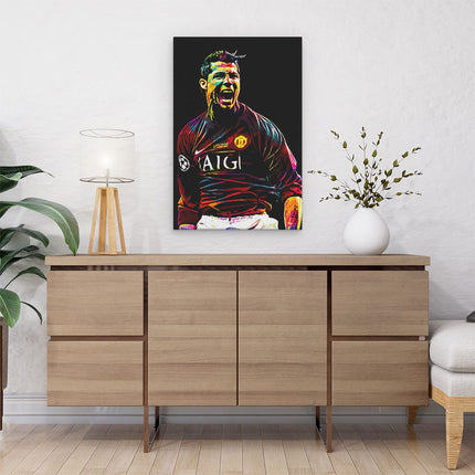 Canvas schilderij interieur Voetbalspeler Cristiano Ronaldo bij Manchester United 