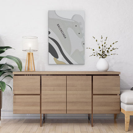 Canvas schilderij interieur Witte Balenciaga Schoen