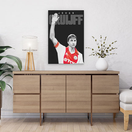 Canvas schilderij interieur Voetbalspeler Johan Cruijff bij Ajax