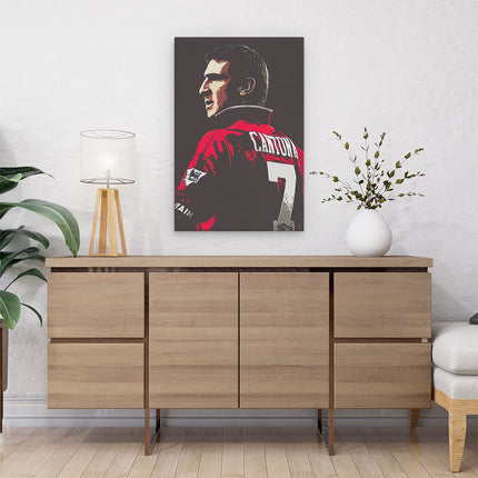 Canvas schilderij interieur Voetbalspeler Éric Cantona bij Manchester United