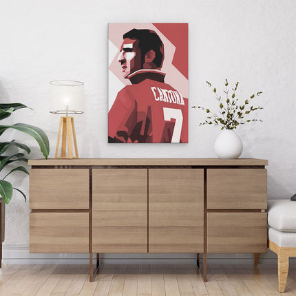 Canvas schilderij interieur Voetbalspeler Éric Cantona bij Manchester United