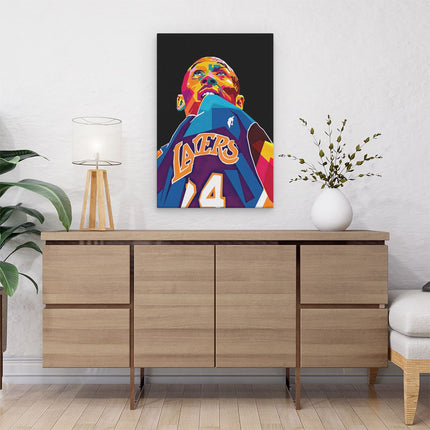 Canvas schilderij interieur Kobe Bryant bij de Lakers