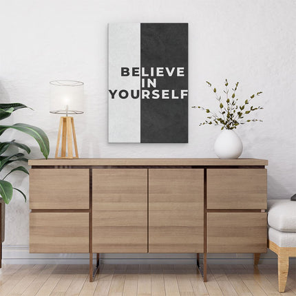Canvas schilderij interieur Believe In Yourself Motivatie Quote - Inspiratie