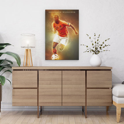 Canvas schilderij interieur Voetbalspeler Georginio Wijnaldum bij Oranje