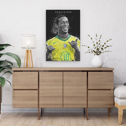 Canvas schilderij interieur Ronaldinho bij het Brazilliaans Elftal