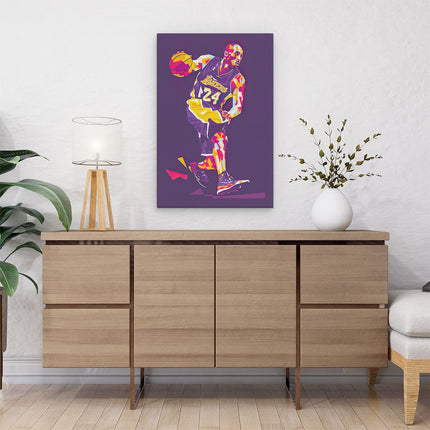 Canvas schilderij interieur Kobe Bryant in Abstracte Kleuren