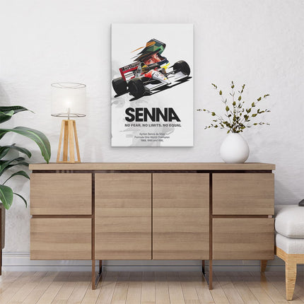 Canvas schilderij interieur Ayrton Senna bij McLaren F1