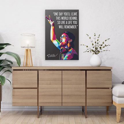 Canvas schilderij interieur DJ Avicii Quote 