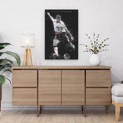 Canvas schilderij interieur Steven Gerrard bij Liverpool als Aanvoerder