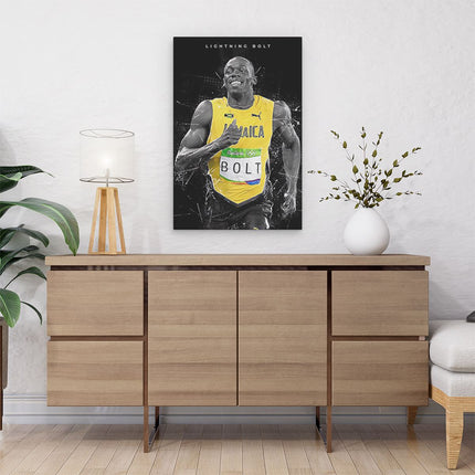 Canvas schilderij interieur Lightning Bolt - Usain Bolt voor Jaimaca