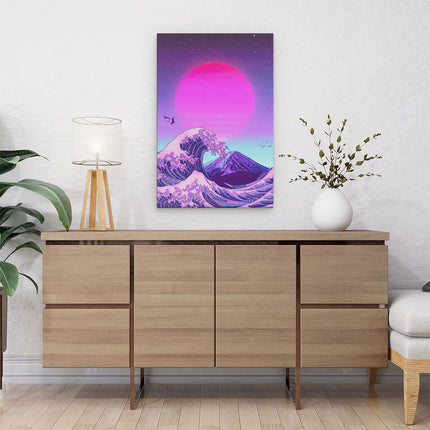 Canvas schilderij interieur Zonsondergang op de Golfende Zee