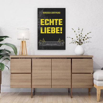 Canvas schilderij interieur Echte Liebe! - Borussia Dortmund Club Motto
