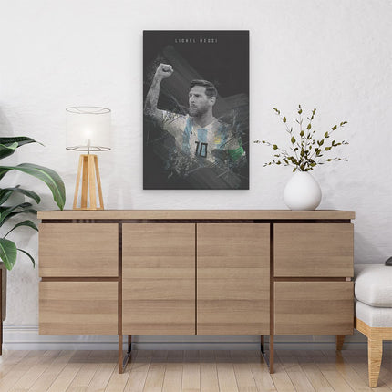 Canvas schilderij interieur Lionel Messi bij Argentinië