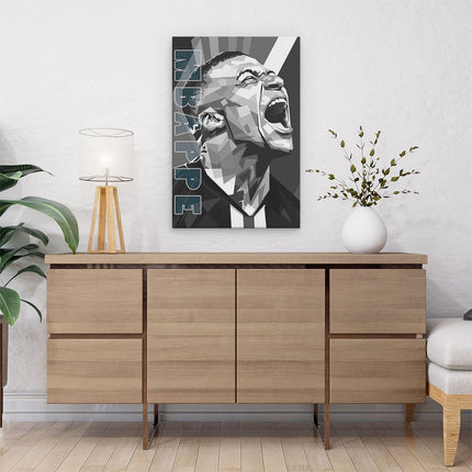 Canvas schilderij interieur Kylian Mbappe Zwart Wit