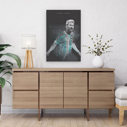 Canvas schilderij interieur Lionel Messi bij Argentinië