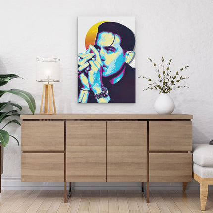Canvas schilderij interieur Rapper G-Eazy met de Zon