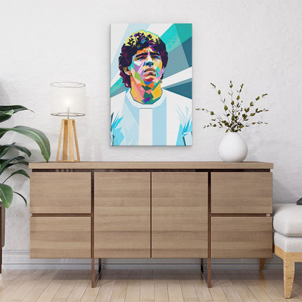 Canvas schilderij interieur Diego Maradona bij Argentinië