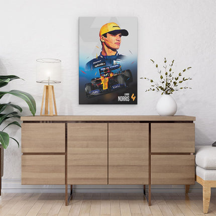 Canvas schilderij interieur Lando Norris bij McLaren F1