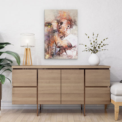Canvas schilderij interieur Chester Bennington op Olieverf