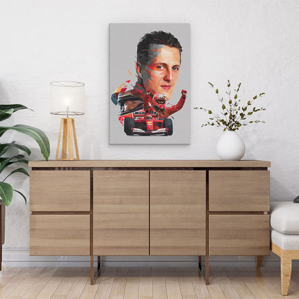 Canvas schilderij interieur Michael Schumacher bij Ferrari F1