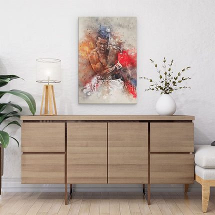 Canvas schilderij interieur Muhammad Ali met Verfkleuren