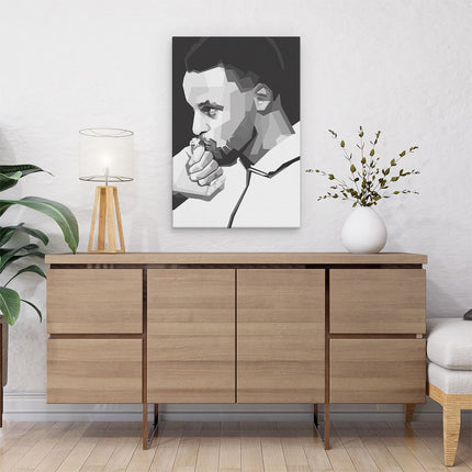 Canvas schilderij interieur Stephen Curry in het Zwart Wit