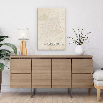 Canvas schilderij interieur Stadskaart Apeldoorn