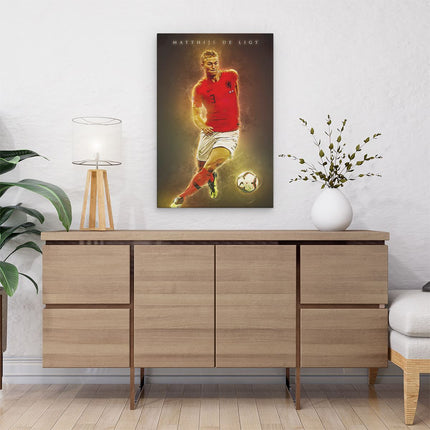 Canvas schilderij interieur Matthijs de Ligt bij het Nederlands Elftal