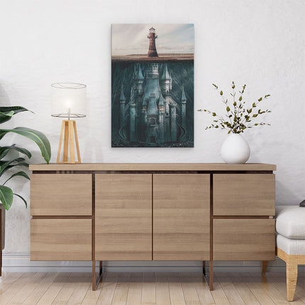 Canvas schilderij interieur Vuurtoren met Torens onder de Grond