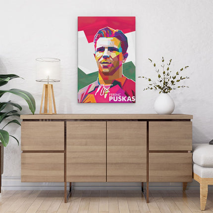 Canvas schilderij interieur Ferenc Puskas voor Hongarije