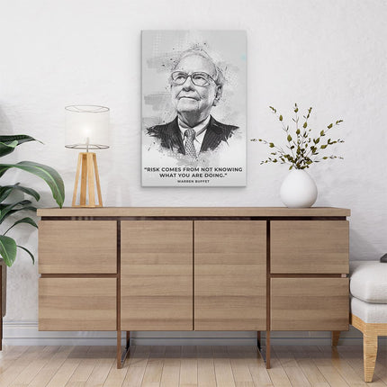 Canvas schilderij interieur Warren Buffett Quote - Motivatie