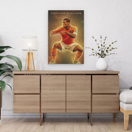 Canvas schilderij interieur Gini Wijnaldum bij het Nederlands Elftal