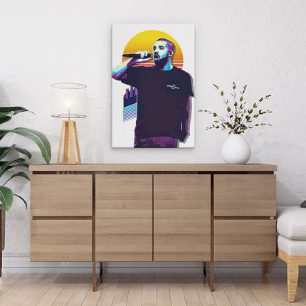 Canvas schilderij interieur Drake Zingt