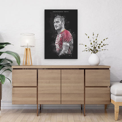 Canvas schilderij interieur Fransesco Totti bij AS Roma