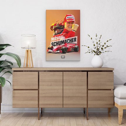 Canvas schilderij interieur Michael Schumacher bij Ferrari F1