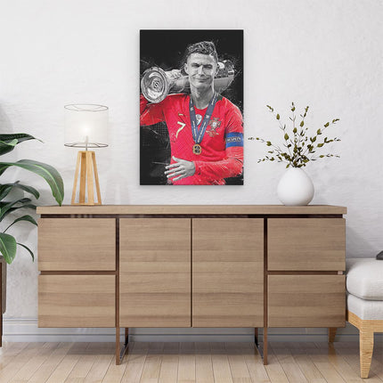 Canvas schilderij interieur Cristiano Ronaldo bij Portugal