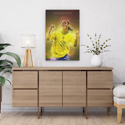 Canvas schilderij interieur Ronaldinho bij Brazilië