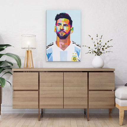 Canvas schilderij interieur Lionel Messi bij Argentinië in Abstract