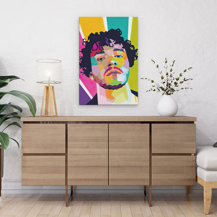 Canvas schilderij interieur Jack Harlow in Abstracte Kleuren