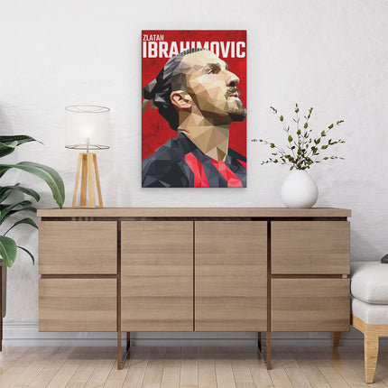 Canvas schilderij interieur Zlatan Ibrahimovic bij AC Milan in Geometrie