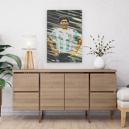 Canvas schilderij interieur Diego Maradona bij Argentinië