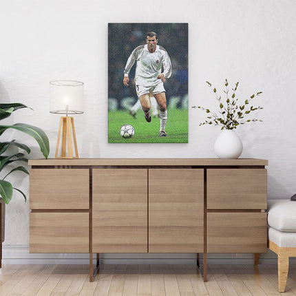 Canvas schilderij interieur Zinédine Zidane bij Real Madrid